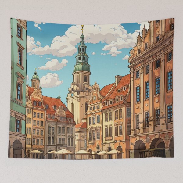 Item preview, A Vintage Travel Illustration of Warsaw - Poland  designed and sold by GoodOldVintage.
