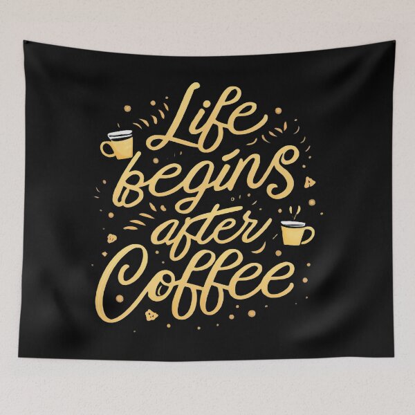 Item preview, Coffee First Life Later - Funny Caffeine Design designed and sold by Emaga Digital Studio.