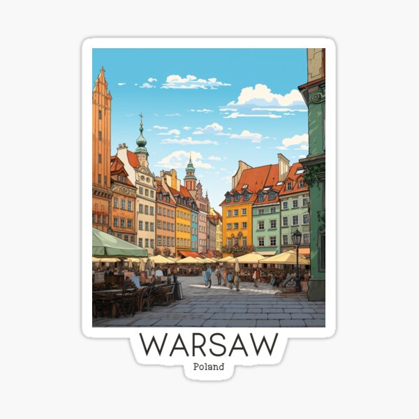 Item preview, A Vintage Travel Illustration of Warsaw - Poland  designed and sold by GoodOldVintage.