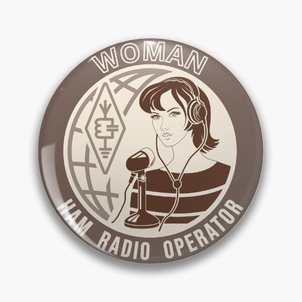 Item preview, Woman HAM Radio Operator - cicrcle sepia style designed and sold by tuzlay.