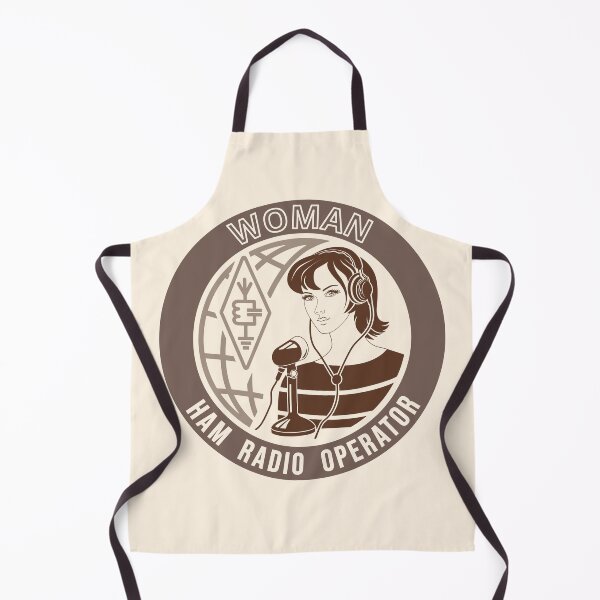 Item preview, Woman HAM Radio Operator - cicrcle sepia style designed and sold by tuzlay.