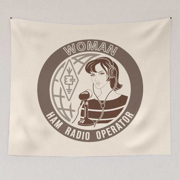 Item preview, Woman HAM Radio Operator - cicrcle sepia style designed and sold by tuzlay.