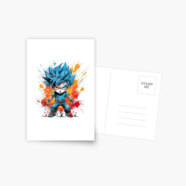 Goku - Blue Hair Super Saiyan Postcard for Sale by animelovah