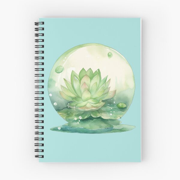 Item preview, Green Lotus Flower of the Fourth Chakra - Watercolor Painting in Transparent Glass Ball designed and sold by TetianaArt.