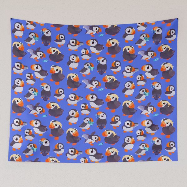 Item preview, Happy puffin - blue designed and sold by pikaole.