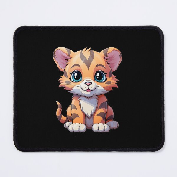 Aperçu de l'œuvre tigre, tigre kawaii, animaux kawaii, animal, animaux mignons aux couleurs pastel, tigre marron, petit tigre créée et vendue par PRYMULLART.