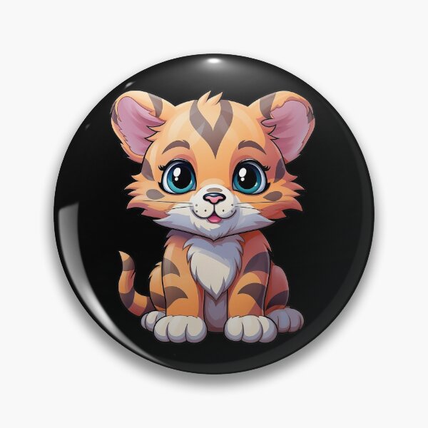 Item preview, tiger, kawaii tiger, kawaii animals, animal, cute animals in pastel colors, brown tiger, little tiger designed and sold by PRYMULLART.