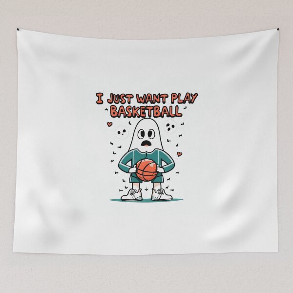 Item preview, Halloween Ghost "I Just Want Play Basketball" designed and sold by JurenArt.