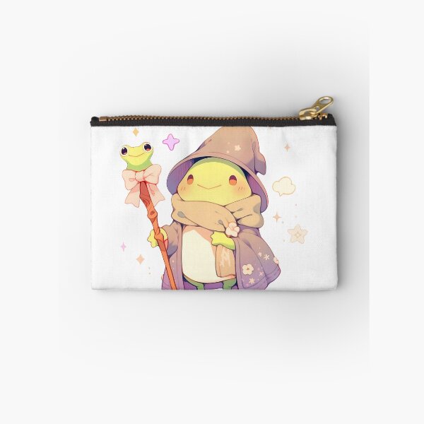 Item preview, Cute Kawaii Frog Wizard with Froggy Staff Pastel and Purple designed and sold by CozyKawaiiArt.