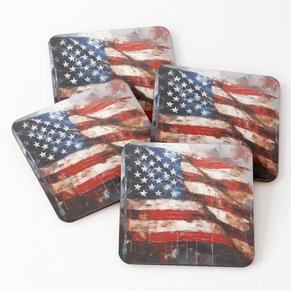 Item preview, American flag oil painting print designed and sold by dcrc.