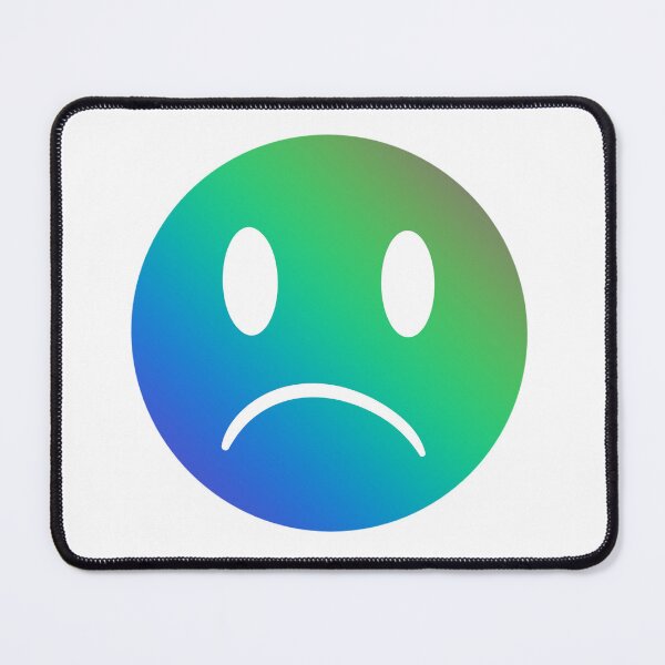 Item preview, Sad smiley (green/blue) designed and sold by simpleartpieces.