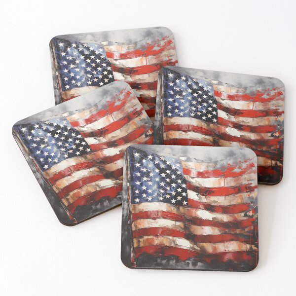 Item preview, american flag oil painting print designed and sold by dcrc.