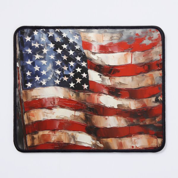 Item preview, american flag oil painting print designed and sold by dcrc.