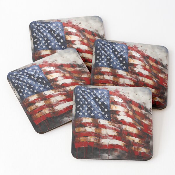 Item preview, american flag oil painting print designed and sold by dcrc.