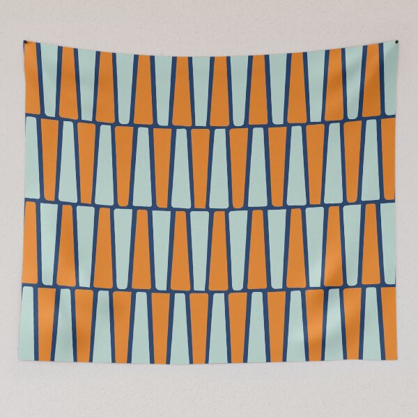 Item preview, Bloques Atomic Age Mid Century, aguamarina, naranja, azul designed and sold by trdstudio.