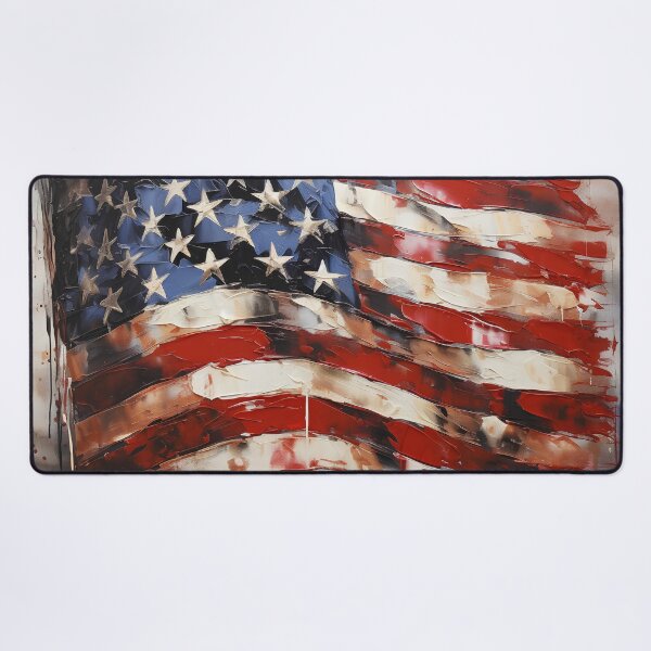 Item preview, american flag oil painting print designed and sold by dcrc.