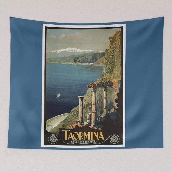 Aperçu de l'œuvre Annonce de voyage italienne Vintage Taormina Sicily créée et vendue par aapshop.