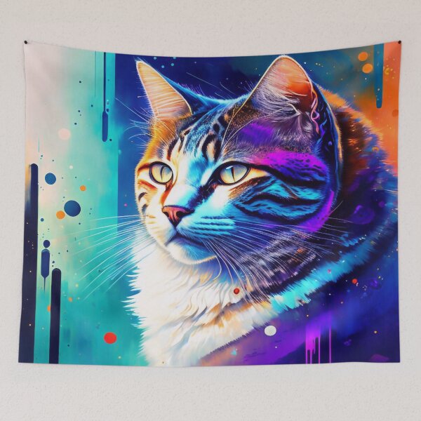 Item preview, Grunge color cat designed and sold by m-y-A-I-A-R-T-.