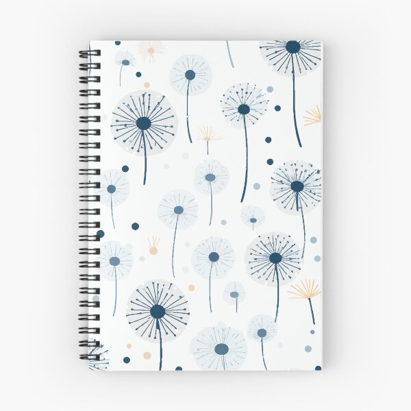 Item preview, Elegant Dandelion Pattern, Delicate White Flowers in Blue Pastel, Botanical Floral Design designed and sold by EffatDezign.