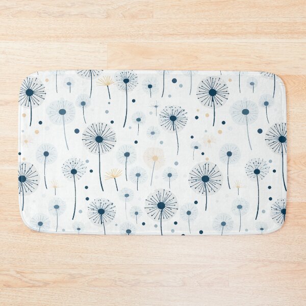 Item preview, Elegant Dandelion Pattern, Delicate White Flowers in Blue Pastel, Botanical Floral Design designed and sold by EffatDezign.