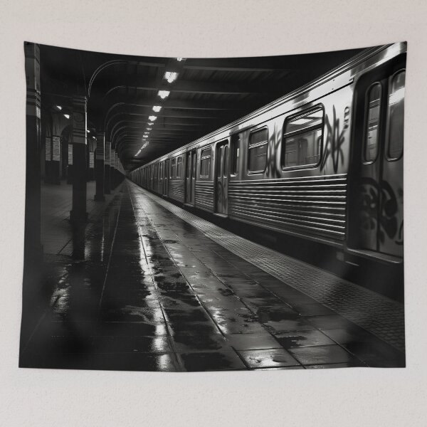 Item preview, new york subway station noir photography print designed and sold by dcrc.