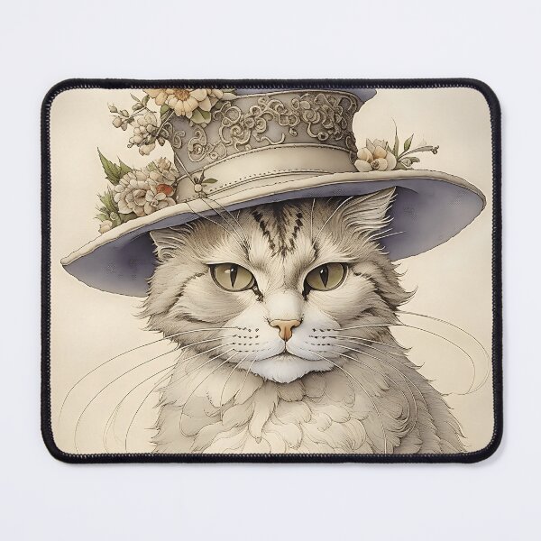 Item preview, [AI Art] Cheeky Miss Cat with Floral Hat designed and sold by Sissle.