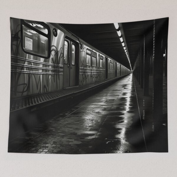 Item preview, New York subway station noir photography print designed and sold by dcrc.