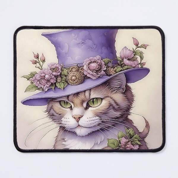 Item preview, [AI Art] Cheeky Miss Cat with Floral Hat designed and sold by Sissle.