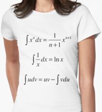 Integrals, math, calculus, mathematics, #Integrals, #math, #calculus, #mathematics, #Integral, #natural, #logarithm, #naturalLogarithm, #exponent #Physics Women's Fitted T-Shirt