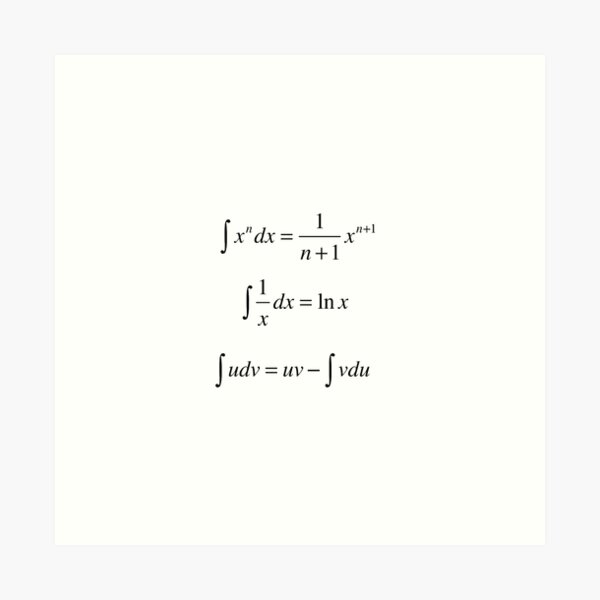 #Integrals, #math, #calculus, #mathematics, Integral, natural, logarithm, naturalLogarithm, exponent Physics Art Print