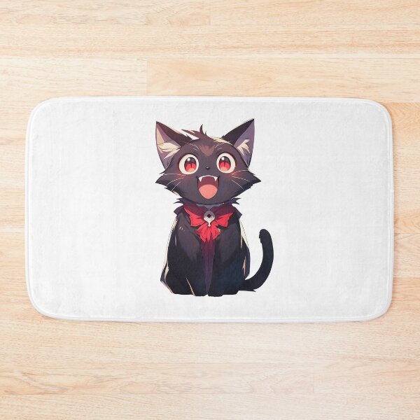 Item preview, Cute Kawaii Vampire Black Cat Dracula Halloween Bite designed and sold by CozyKawaiiArt.