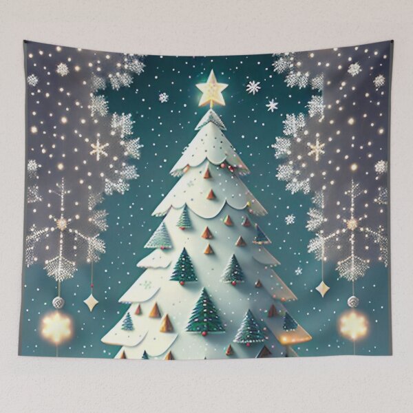 Item preview, Christmas Tree Snow Snowflakes Beautiful Winter Night V35 designed and sold by DreamingAwake1.
