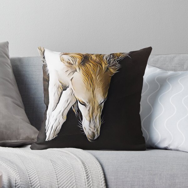 Stunning Borzoi Head Throw Pillow
