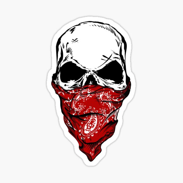 hamer deelnemer graan Skull Bandana" Sticker for Sale by KingJames27x | Redbubble