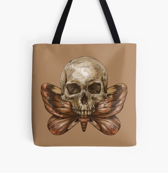 La mariposa de la muerte. Bolsa estampada de tela