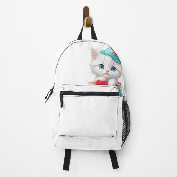 Item preview, Clipart of a cute little white kitten wearing birthday cap. designed and sold by Vegasstickers.