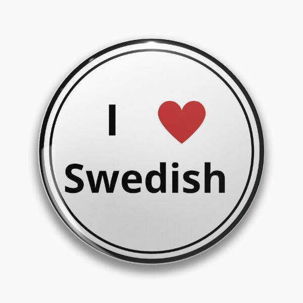 Item preview, Black and white circle of i love swedish designed and sold by language-des.