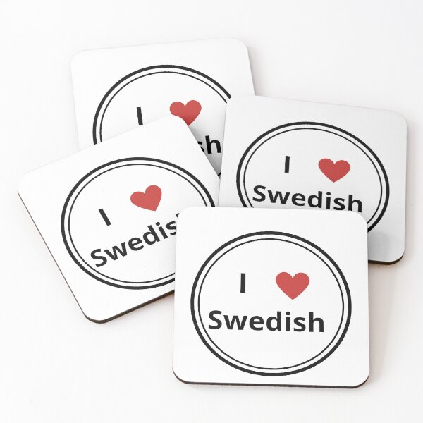 Item preview, Black and white circle of i love swedish designed and sold by language-des.