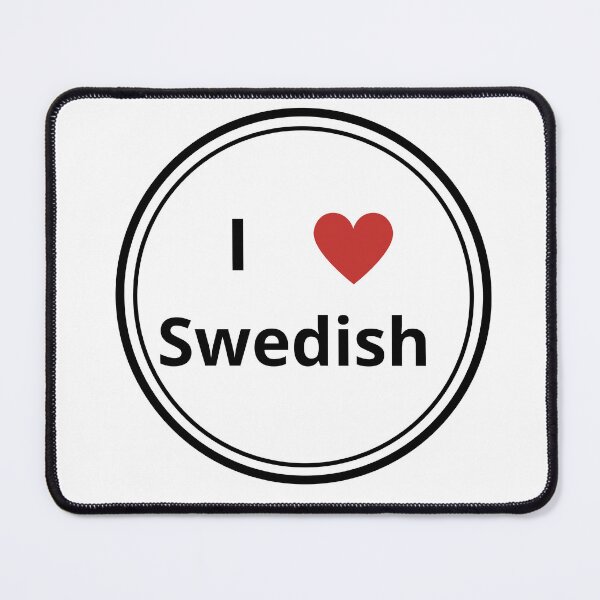 Item preview, Black and white circle of i love swedish designed and sold by language-des.