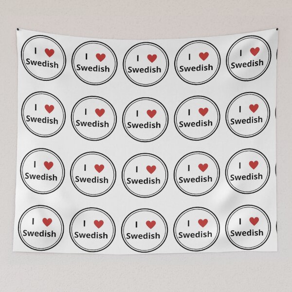 Item preview, Black and white circle of i love swedish designed and sold by language-des.
