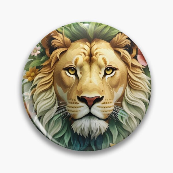 Item preview, Lion Floral Portrait designed and sold by Ceemko's Vintage Corner.