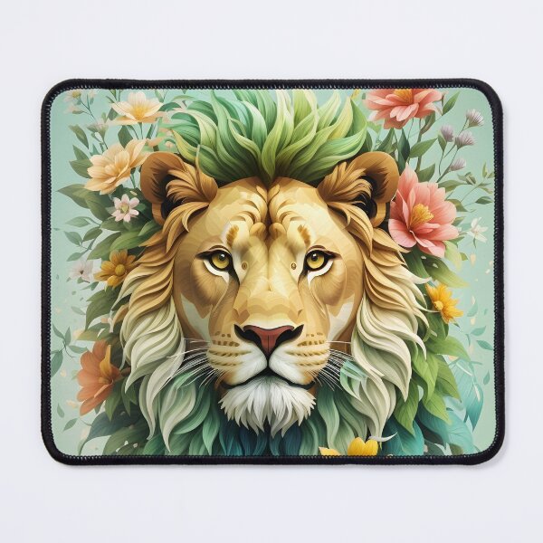 Item preview, Lion Floral Portrait designed and sold by Ceemko's Vintage Corner.