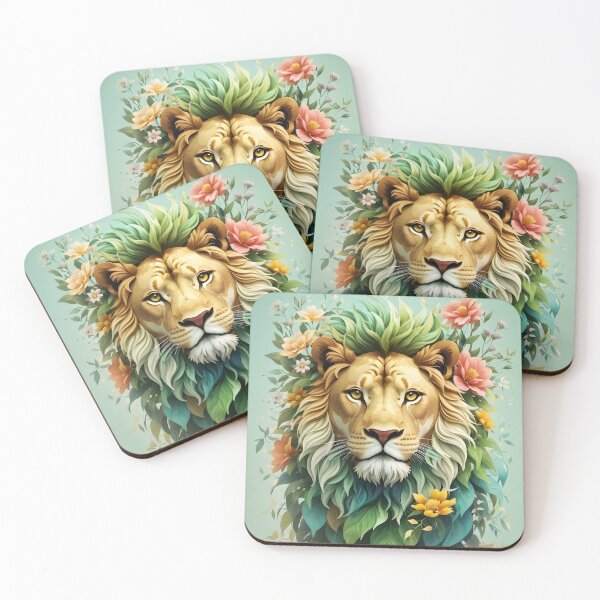 Item preview, Retrato floral de león designed and sold by Ceemko's Vintage Corner.
