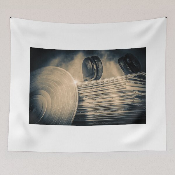 Item preview, Vinyl record on the background of a record collection. designed and sold by Boogeyman Bill.