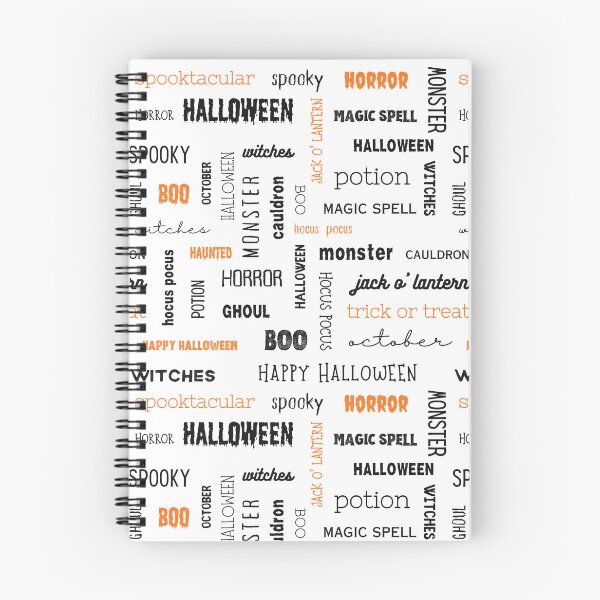 Item preview, Typography Pattern White Orange and Black Halloween designed and sold by artbybiyan.