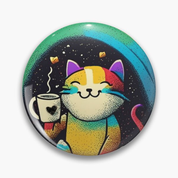 Artikelvorschau, Meowfee-Zeit – Bunte Katze und Kaffee entworfen und verkauft von Lannanun.