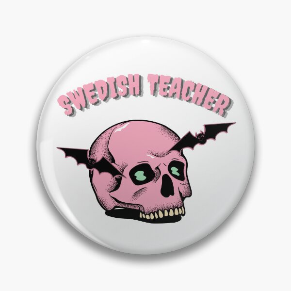 Item preview, swedish teacher halloween skull designed and sold by language-des.