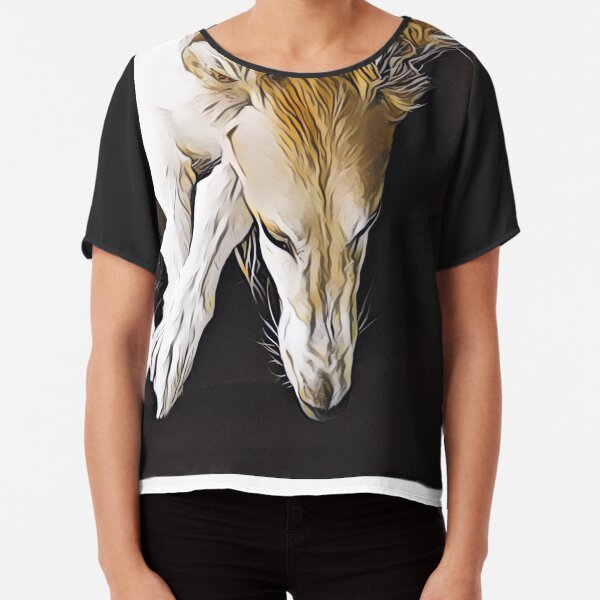 Stunning Borzoi Head Chiffon Top