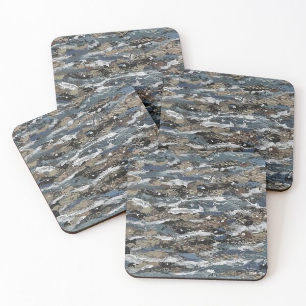 Item preview, Abstract soft bluish grey sea motif pattern designed and sold by mariya-ivanova.