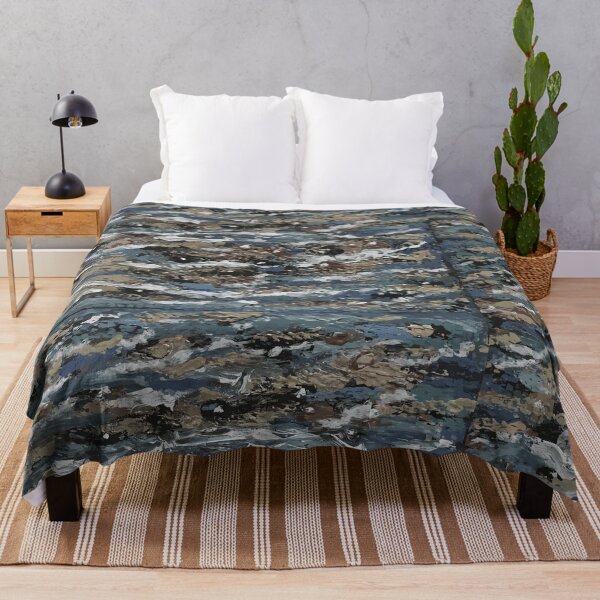 Item preview, Abstract soft bluish grey sea motif pattern designed and sold by mariya-ivanova.